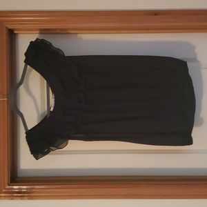 Black blouse with ruffles on top